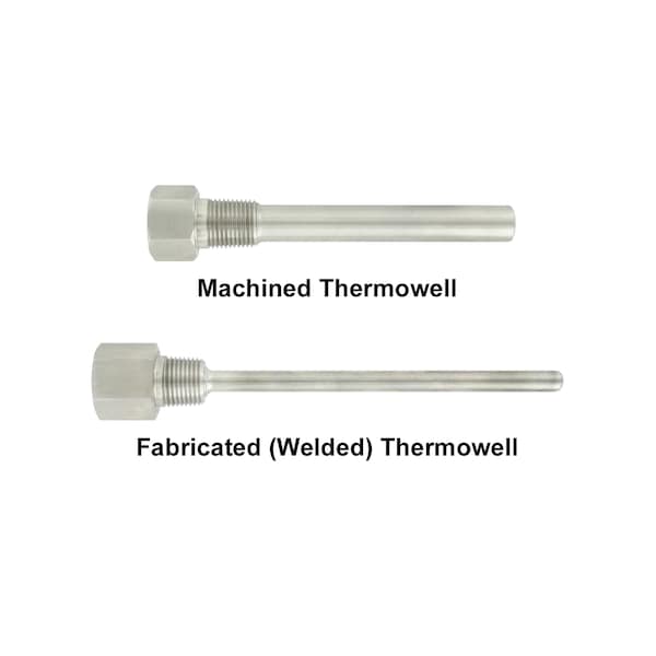 Dwyer Instruments Thermowell, 316SS, .26in bore, 1/2in NPT internal connection, 3/4in NPT external connection, 9in L TE-TNS-N095N-12 - main